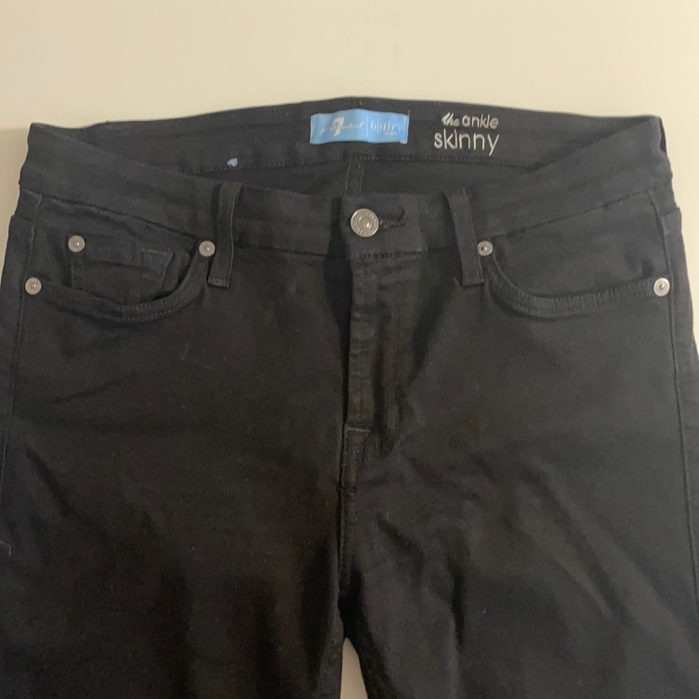 7 for All Mankind b(air) skinny ankle jeans - black - size 30